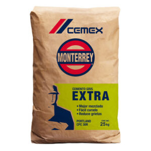 Monterrey, Cemento Gris Cpc30R Extra 25 Kg, Saco